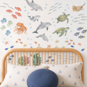 Reef Adventure Wall Sticker Pack in Kids' Bedroom