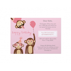 Monkey Girls Email Gift Card
