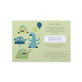 Monster Party Email Gift Card