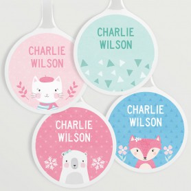 Personalised name tags sales for school bags